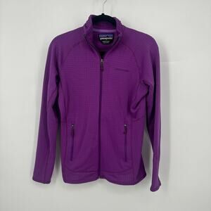 Patagonia women’s R1 Full-Zip Jacket medium ikat purple polartec power grid